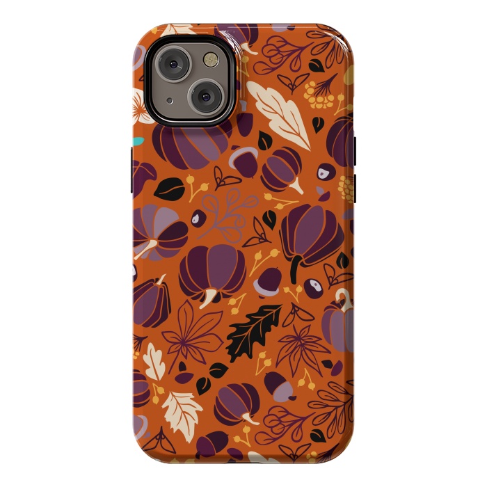 iPhone 14 Plus StrongFit Fall Fruits in Orange and Purple by Paula Ohreen