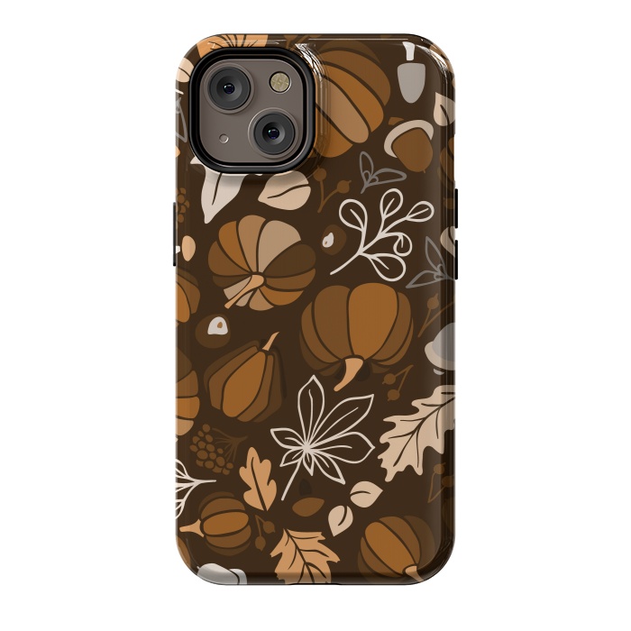 iPhone 14 StrongFit Fall Fruits in Brown and Beige by Paula Ohreen