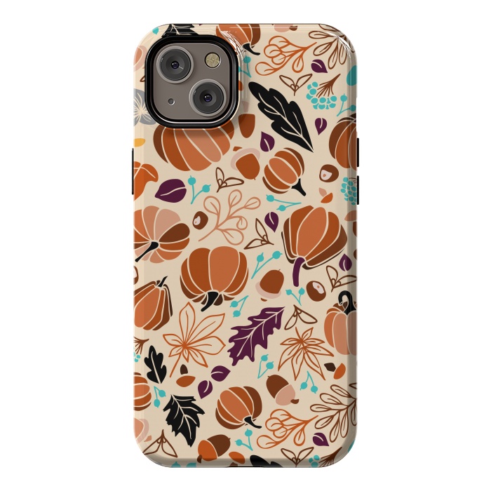 iPhone 14 Plus StrongFit Fall Fruits in Cream and Orange by Paula Ohreen