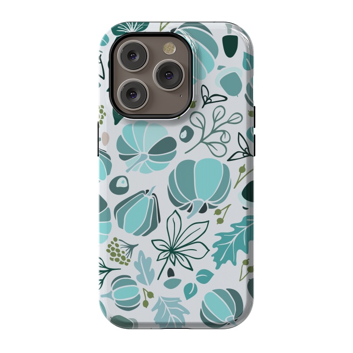 iPhone 14 Pro StrongFit Fall Fruits in Blue and Green by Paula Ohreen