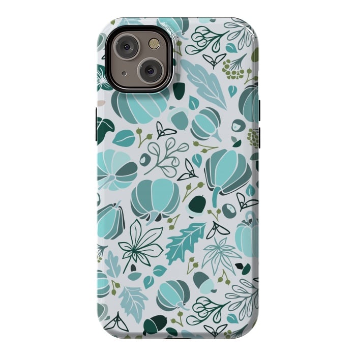 iPhone 14 Plus StrongFit Fall Fruits in Blue and Green by Paula Ohreen
