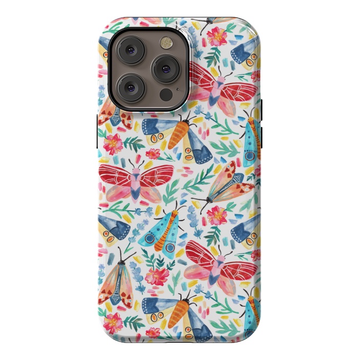 iPhone 14 Pro max StrongFit Moth Confetti by Tangerine-Tane