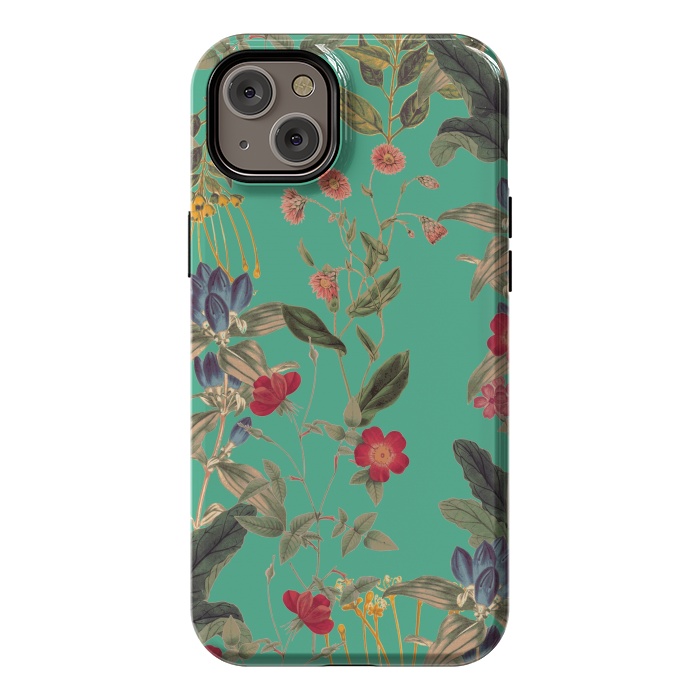 iPhone 14 Plus StrongFit Aqua Blooms by Zala Farah