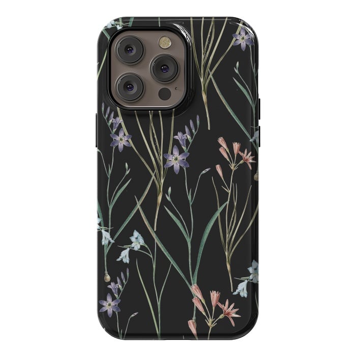 iPhone 14 Pro max StrongFit Dainty Floral Darkness by Zala Farah