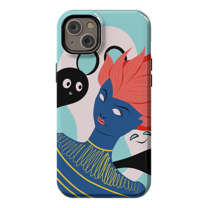 iPhone 14 Plus StrongFit Alien Girl With Ghost Imaginary Friends by Boriana Giormova