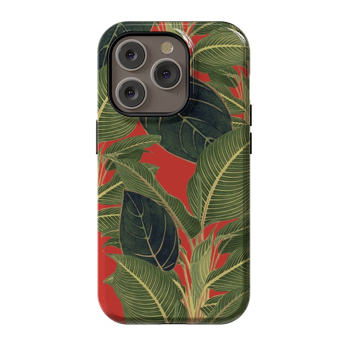iPhone 14 Pro StrongFit Red Tropic Bloom by Zala Farah