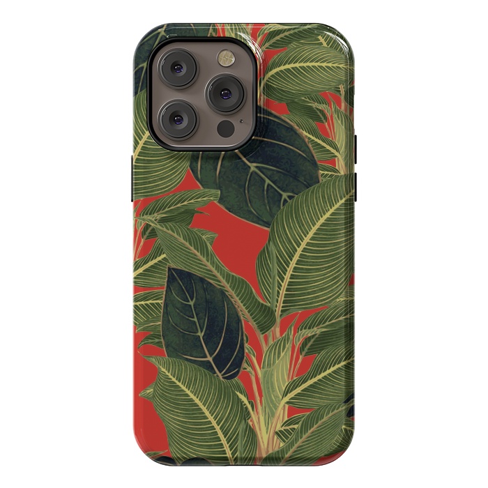 iPhone 14 Pro max StrongFit Red Tropic Bloom by Zala Farah
