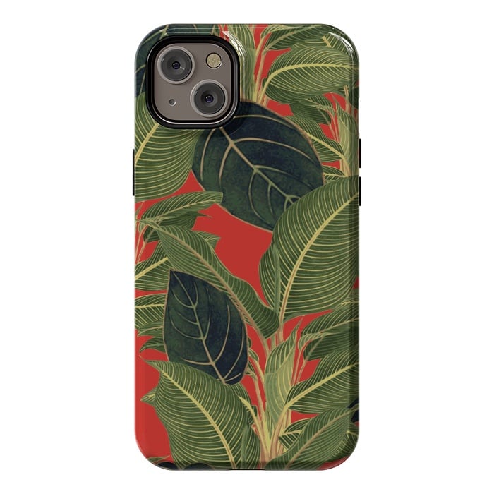 iPhone 14 Plus StrongFit Red Tropic Bloom by Zala Farah