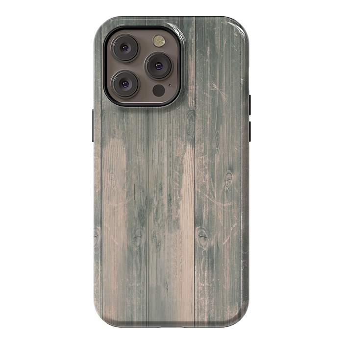 iPhone 14 Pro max StrongFit grey wood by haroulita