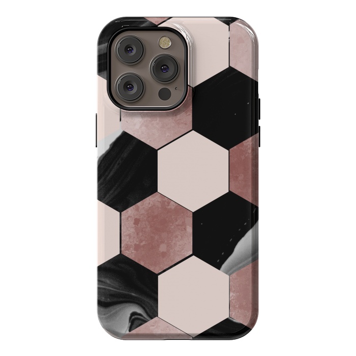 iPhone 14 Pro max StrongFit geometrical marble by haroulita