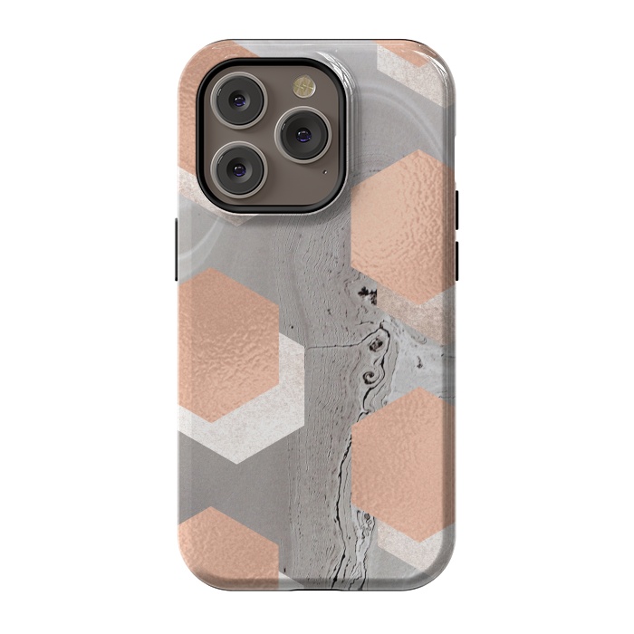 iPhone 14 Pro StrongFit rose gold marble by haroulita
