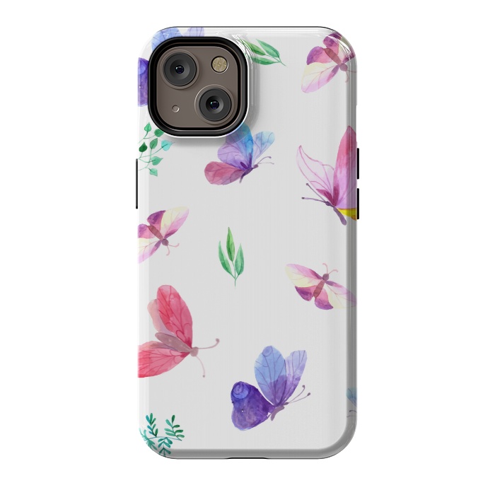 iPhone 14 StrongFit watercolor butterflies c by haroulita
