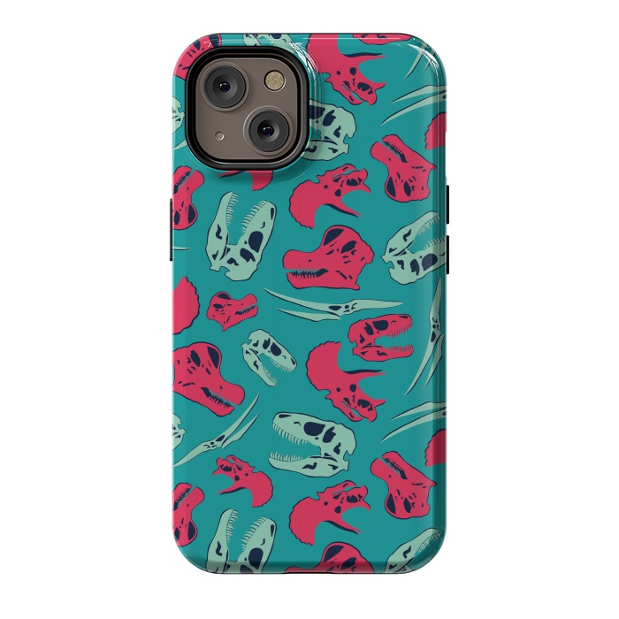 iPhone 14 StrongFit Skull Roll - Teal by Melissa Lee