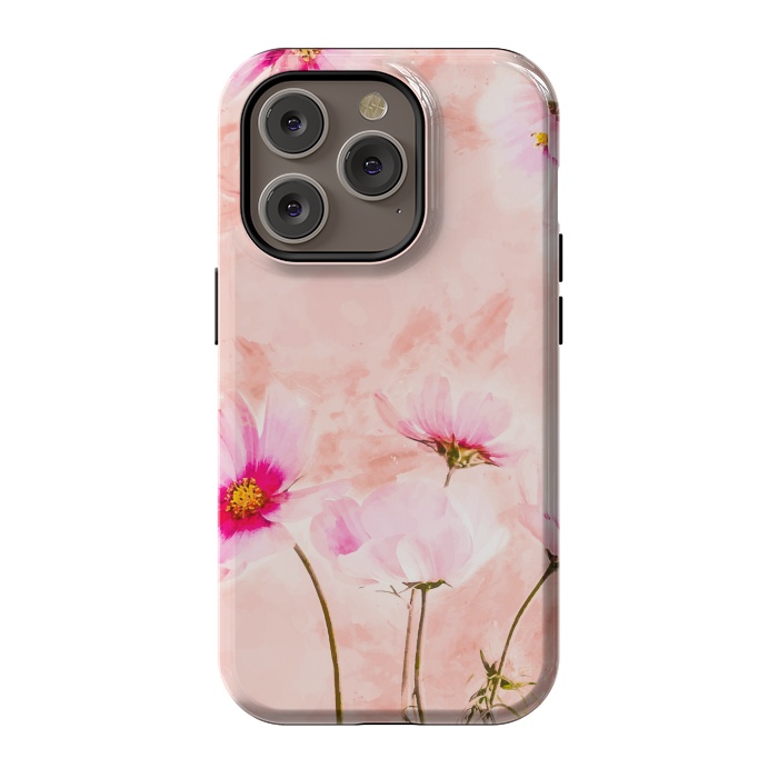 iPhone 14 Pro StrongFit Pink Spring Flower by Creativeaxle