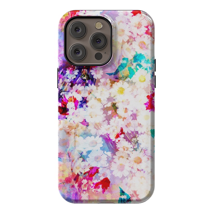 iPhone 14 Pro max StrongFit Colorful watercolor daisy petals by Oana 