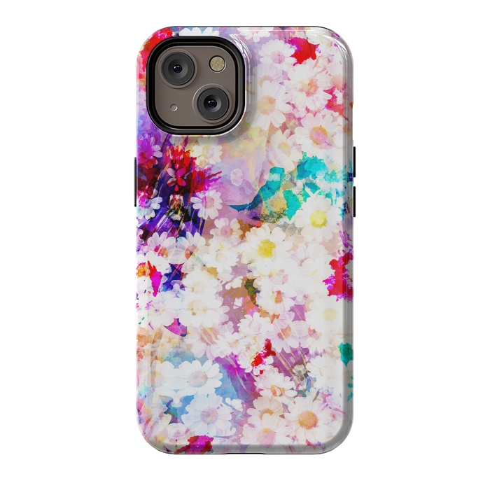 iPhone 14 StrongFit Colorful watercolor daisy petals by Oana 