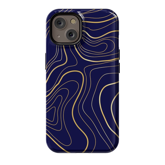 iPhone 14 StrongFit golden abstract lines by MALLIKA