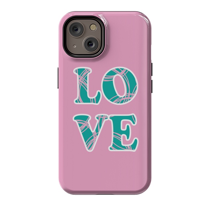 iPhone 14 StrongFit Pink Love Typo by Martina