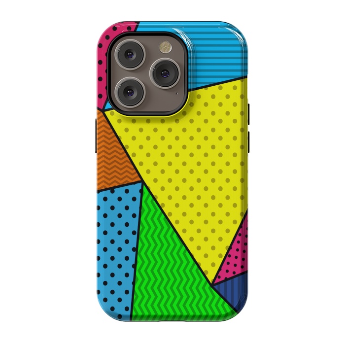 iPhone 14 Pro StrongFit colourful abstract dotted pattern by MALLIKA
