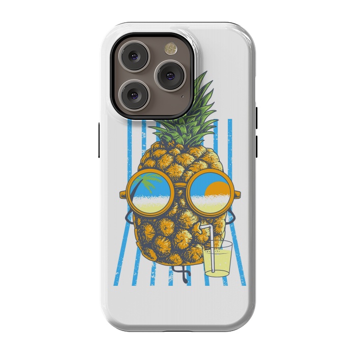 iPhone 14 Pro StrongFit Pineapple Sunbathe by Afif Quilimo