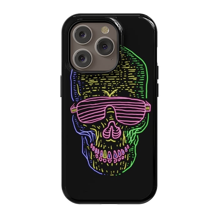 iPhone 14 Pro StrongFit Skull Neon 1 by Afif Quilimo