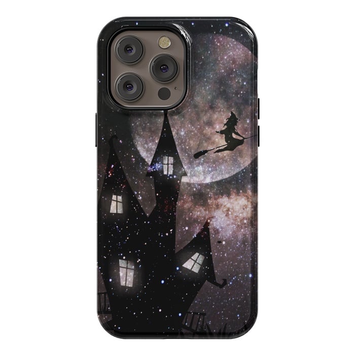 iPhone 14 Pro max StrongFit Flying witch and dark house at night by Oana 
