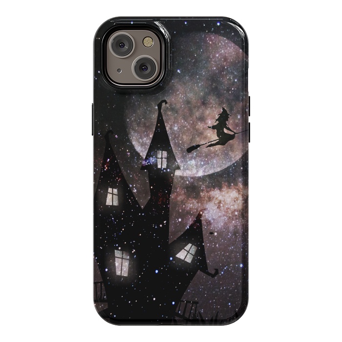 iPhone 14 Plus StrongFit Flying witch and dark house at night by Oana 