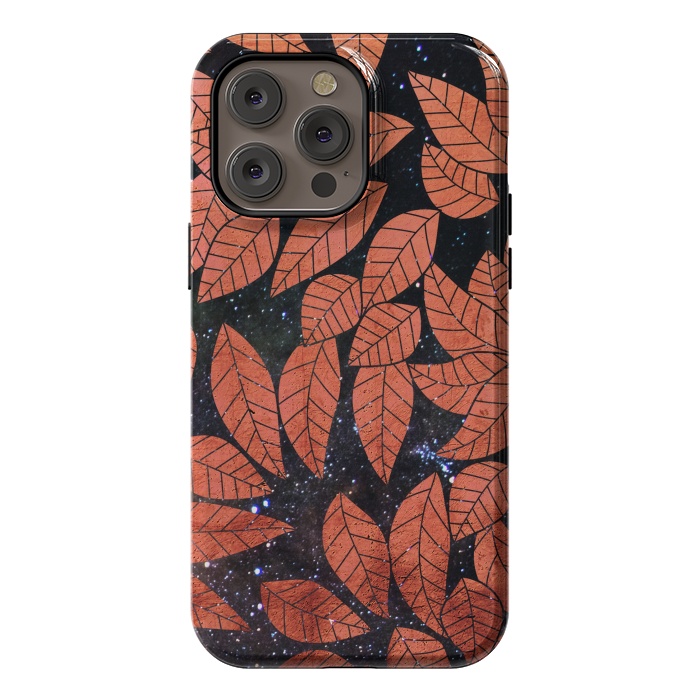 iPhone 14 Pro max StrongFit Rust autumn leaves pattern by Oana 