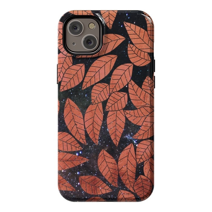 iPhone 14 Plus StrongFit Rust autumn leaves pattern by Oana 