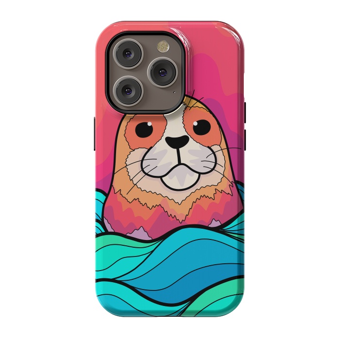 iPhone 14 Pro StrongFit The happy seal by Steve Wade (Swade)