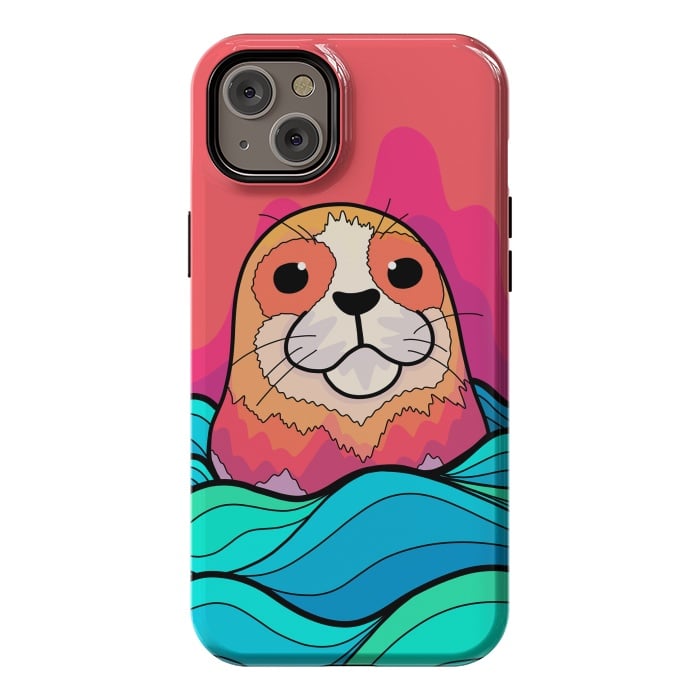 iPhone 14 Plus StrongFit The happy seal by Steve Wade (Swade)