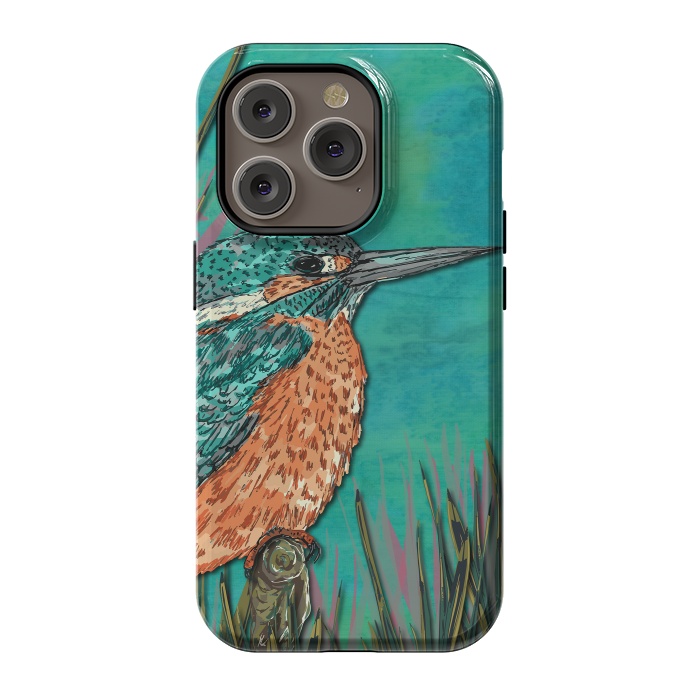iPhone 14 Pro StrongFit Kingfisher by Lotti Brown