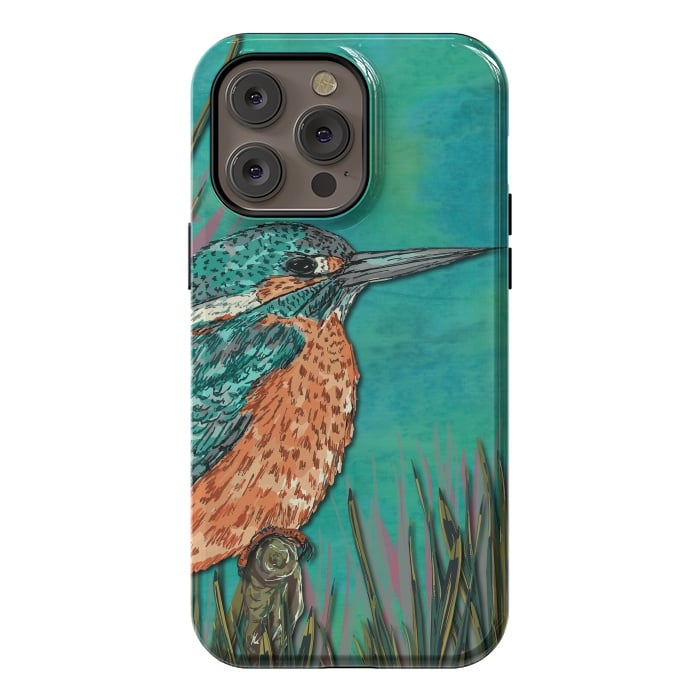 iPhone 14 Pro max StrongFit Kingfisher by Lotti Brown