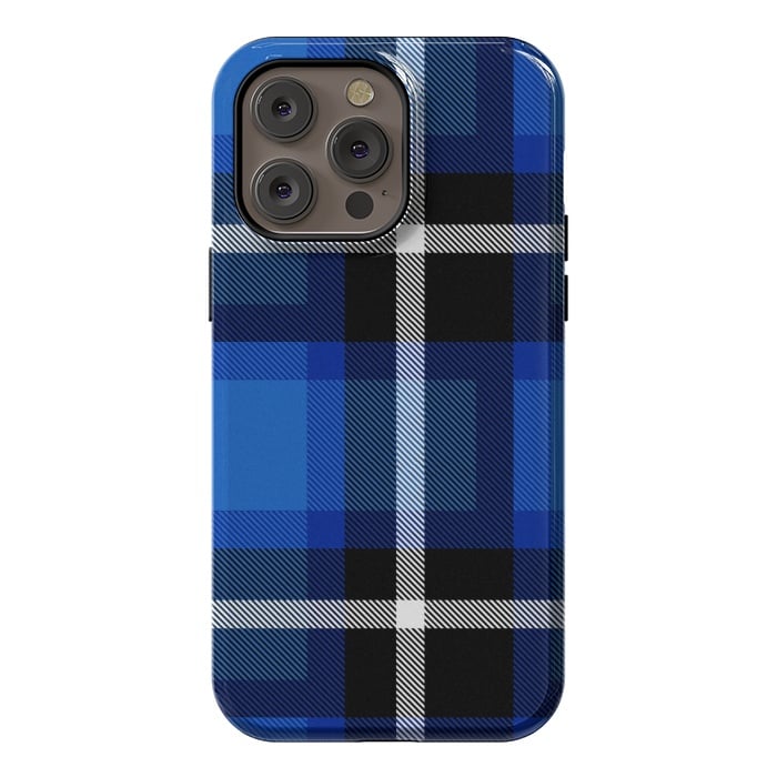 iPhone 14 Pro max StrongFit Blue Scottish Plaid by TMSarts