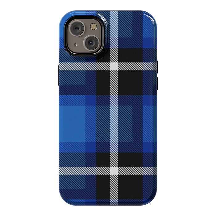 iPhone 14 Plus StrongFit Blue Scottish Plaid by TMSarts