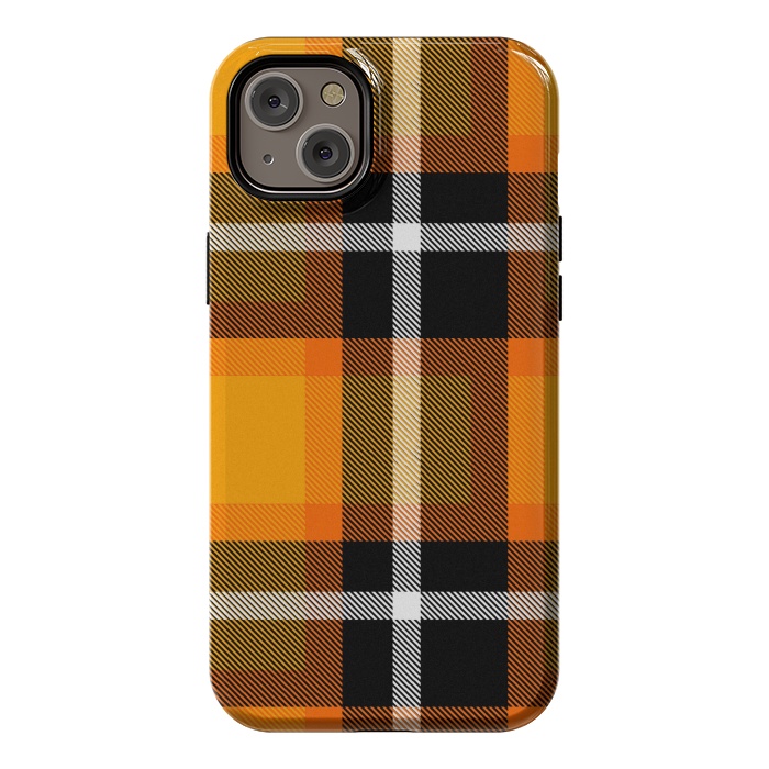 iPhone 14 Plus StrongFit Orange Scottish Plaid by TMSarts