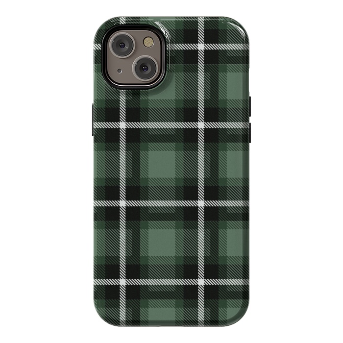 iPhone 14 Plus StrongFit Olive Scottish Plaid by TMSarts