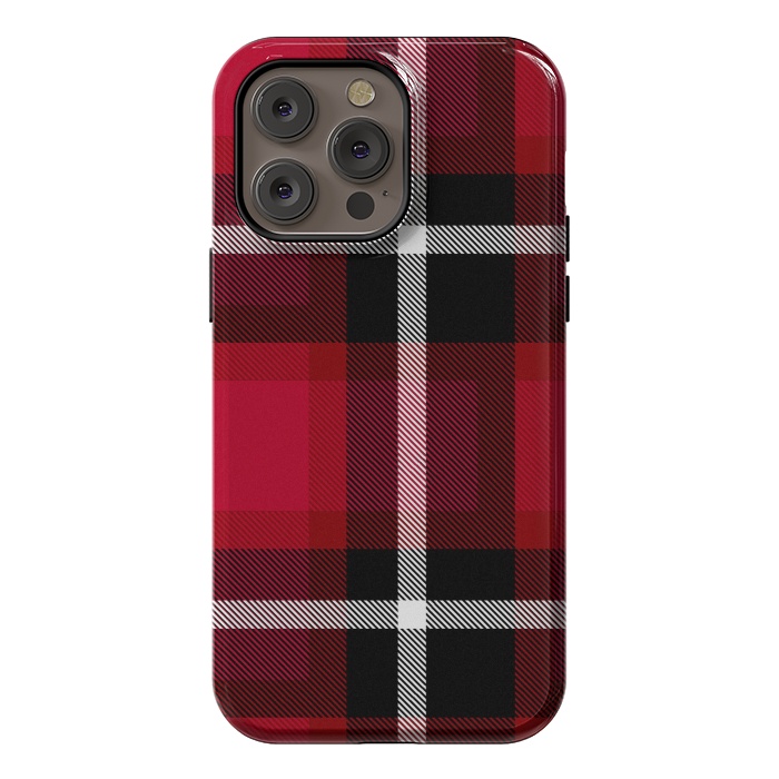 iPhone 14 Pro max StrongFit Red Scottish Plaid by TMSarts