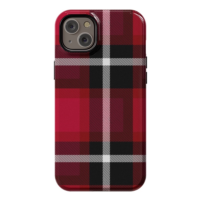 iPhone 14 Plus StrongFit Red Scottish Plaid by TMSarts