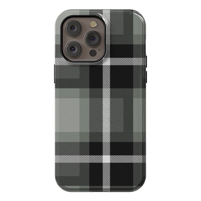 iPhone 14 Pro max StrongFit Warm Gray Scottish Plaid by TMSarts