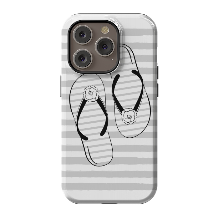 iPhone 14 Pro StrongFit Stylish striped flip flops by Martina