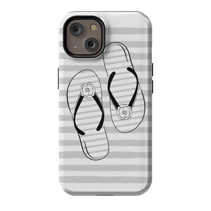 iPhone 14 StrongFit Stylish striped flip flops by Martina