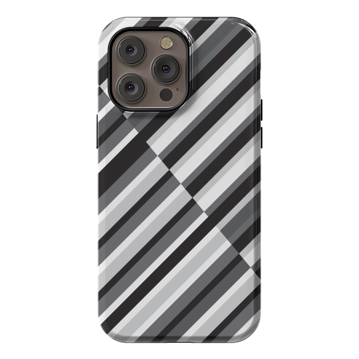 iPhone 14 Pro max StrongFit Black Crossing Striped by TMSarts