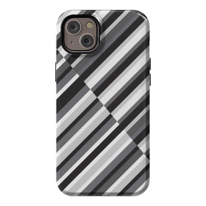 iPhone 14 Plus StrongFit Black Crossing Striped by TMSarts