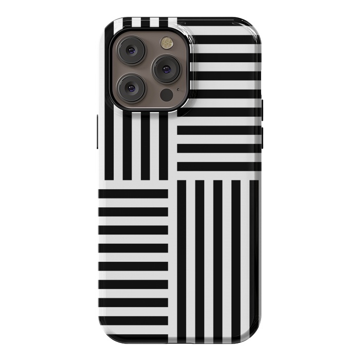 iPhone 14 Pro max StrongFit Geo Black Stripes by TMSarts