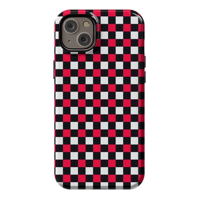 iPhone 14 Plus StrongFit Red and Black Checkered by TMSarts