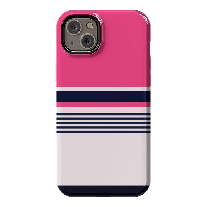 iPhone 14 Plus StrongFit Pink Pastel Stripes by TMSarts