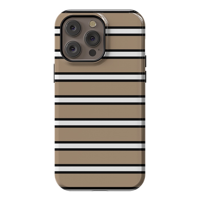 iPhone 14 Pro max StrongFit Khaki Contrast Stripes by TMSarts