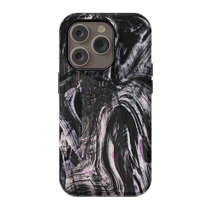 iPhone 14 Pro StrongFit Tribal brushstrokes marble by Oana 