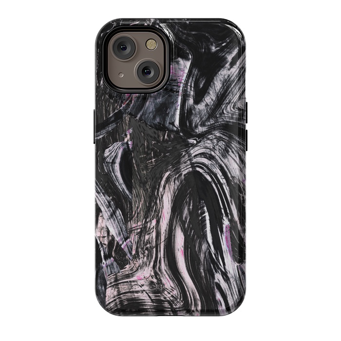 iPhone 14 StrongFit Tribal brushstrokes marble by Oana 
